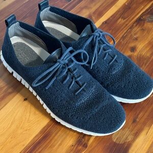 Cole Hann Women's Lace-Up Knit Sneakers in Navy